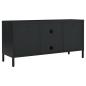 Preview: TV-Schrank Schwarz 105x35x52 cm Stahl und Glas