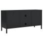 Preview: TV-Schrank Schwarz 105x35x52 cm Stahl und Glas