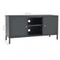 Preview: TV-Schrank Anthrazit 105x35x52 cm Stahl und Glas