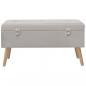 Preview: Bank mit Stauraum 80 cm Grau Samt