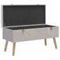 Preview: Bank mit Stauraum 80 cm Grau Samt