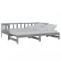 Preview: Tagesbett Ausziehbar Grau Kiefer Massivholz 2x(90x200) cm