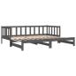 Preview: Tagesbett Ausziehbar Grau Kiefer Massivholz 2x(90x200) cm