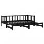 Preview: Tagesbett Ausziehbar Schwarz Kiefer Massivholz 2x(90x200) cm