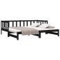 Preview: Tagesbett Ausziehbar Schwarz Kiefer Massivholz 2x(90x200) cm