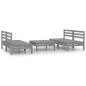 Preview: 5-tlg. Garten-Lounge-Set Grau Kiefer Massivholz
