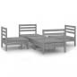 Preview: 5-tlg. Garten-Lounge-Set Grau Kiefer Massivholz