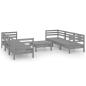 Preview: 7-tlg. Garten-Lounge-Set Grau Kiefer Massivholz