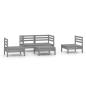 Preview: 5-tlg. Garten-Lounge-Set Grau Kiefer Massivholz