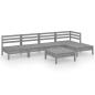 Preview: 6-tlg. Garten-Lounge-Set Massivholz Kiefer Grau