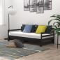 Preview: ARDEBO.de - Tagesbett Ausziehbar Schwarz Massivholz Kiefer 2x(90x200) cm  