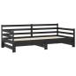 Preview: Tagesbett Ausziehbar Schwarz Massivholz Kiefer 2x(90x200) cm  
