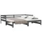 Preview: ARDEBO.de - Ausziehbares Tagesbett Grau Massivholz Kiefer 2x(90x200) cm