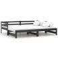 Preview: Tagesbett Ausziehbar Schwarz Kiefer Massivholz 2x(90x200) cm