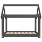 Preview: Hundebett Grau 81x60x70 cm Massivholz Kiefer