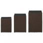 Preview: Beistelltische 3 Stk. mit Glasplatten Braun Poly Rattan