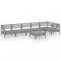 Preview: 7-tlg. Garten-Lounge-Set Kiefer Massivholz Grau