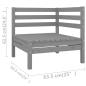 Preview: 7-tlg. Garten-Lounge-Set Kiefer Massivholz Grau