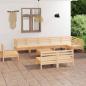 Preview: ARDEBO.de - 10-tlg. Garten-Lounge-Set Massivholz Kiefer