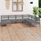 Preview: ARDEBO.de - 7-tlg. Garten-Lounge-Set Kiefer Massivholz Grau