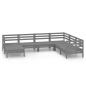 Preview: 7-tlg. Garten-Lounge-Set Kiefer Massivholz Grau