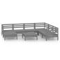 Preview: 8-tlg. Garten-Lounge-Set Massivholz Kiefer Grau