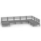 Preview: 8-tlg. Garten-Lounge-Set Massivholz Kiefer Grau