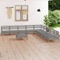 Preview: ARDEBO.de - 10-tlg. Garten-Lounge-Set Massivholz Kiefer Grau