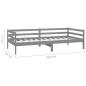 Preview: Tagesbett mit Matratze 90x200 cm Grau Kiefer Massivholz