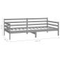 Preview: Tagesbett mit Matratze 90x200 cm Grau Kiefer Massivholz