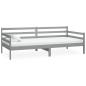 Preview: Tagesbett mit Matratze 90x200 cm Grau Kiefer Massivholz