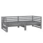Preview: Ausziehbares Tagesbett 2x(90x200) cm Grau Massivholz Kiefer