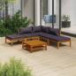 Preview: ARDEBO.de - 6-tlg. Garten-Lounge-Set mit Auflage Massivholz Akazie
