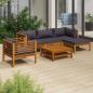 Preview: ARDEBO.de - 6-tlg. Garten-Lounge-Set mit Auflage Massivholz Akazie