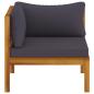 Preview: 3-Sitzer-Gartensofa mit Auflage Akazie Massivholz