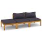 Preview: 3-tlg. Garten-Lounge-Set mit Auflage Massivholz Akazie