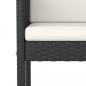 Preview: Barhocker 2 Stk. mit Kissen Schwarz Poly Rattan