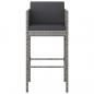 Preview: Barhocker 4 Stk. mit Kissen Grau Poly Rattan 