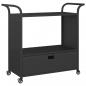 Preview: Barwagen mit Schublade Schwarz 100x45x97 cm Poly Rattan  