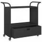 Preview: Barwagen mit Schublade Schwarz 100x45x97 cm Poly Rattan