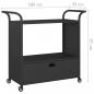 Preview: Barwagen mit Schublade Schwarz 100x45x97 cm Poly Rattan