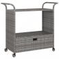 Preview: Barwagen mit Schublade Grau 100x45x97 cm Poly Rattan  