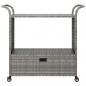 Preview: Barwagen mit Schublade Grau 100x45x97 cm Poly Rattan  