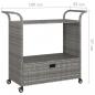 Preview: Barwagen mit Schublade Grau 100x45x97 cm Poly Rattan  