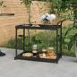 Preview: ARDEBO.de - Barwagen Schwarz 100x45x83 cm Poly Rattan