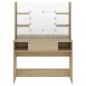 Preview: Schminktisch mit LED-Beleuchtung 100x40x135 cm MDF Eiche-Optik