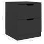 Preview: Nachttisch Schwarz 40x40x50 cm Spanplatte