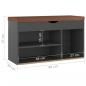 Preview: Schuhbank mit Kissen Grau 80x30x47 cm Holzwerkstoff