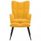 Preview: Relaxsessel mit Hocker Senfgelb Samt