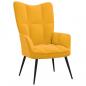 Preview: Relaxsessel mit Hocker Senfgelb Samt
